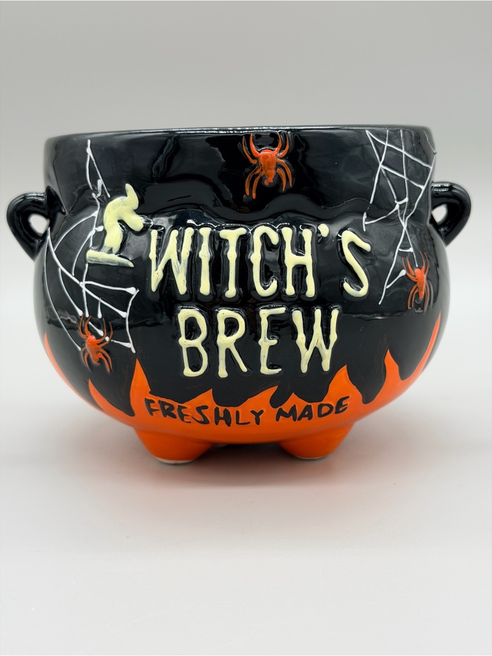 Witches Brew Ceramic Cauldron Candy Bowl 5" Halloween Dopamine Decor Gibson Home